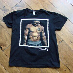 Nelly Rapper Unisex Graphic Tee Shirt Top Black Size Small Mens or Medium Large